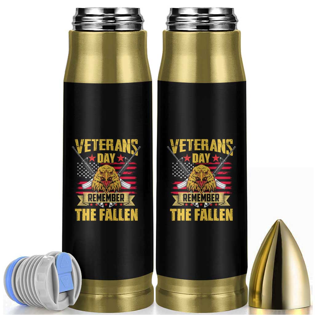Veterans Day Bullet Tumbler Remember The Fallen US Flag Eagle Honor Heroes