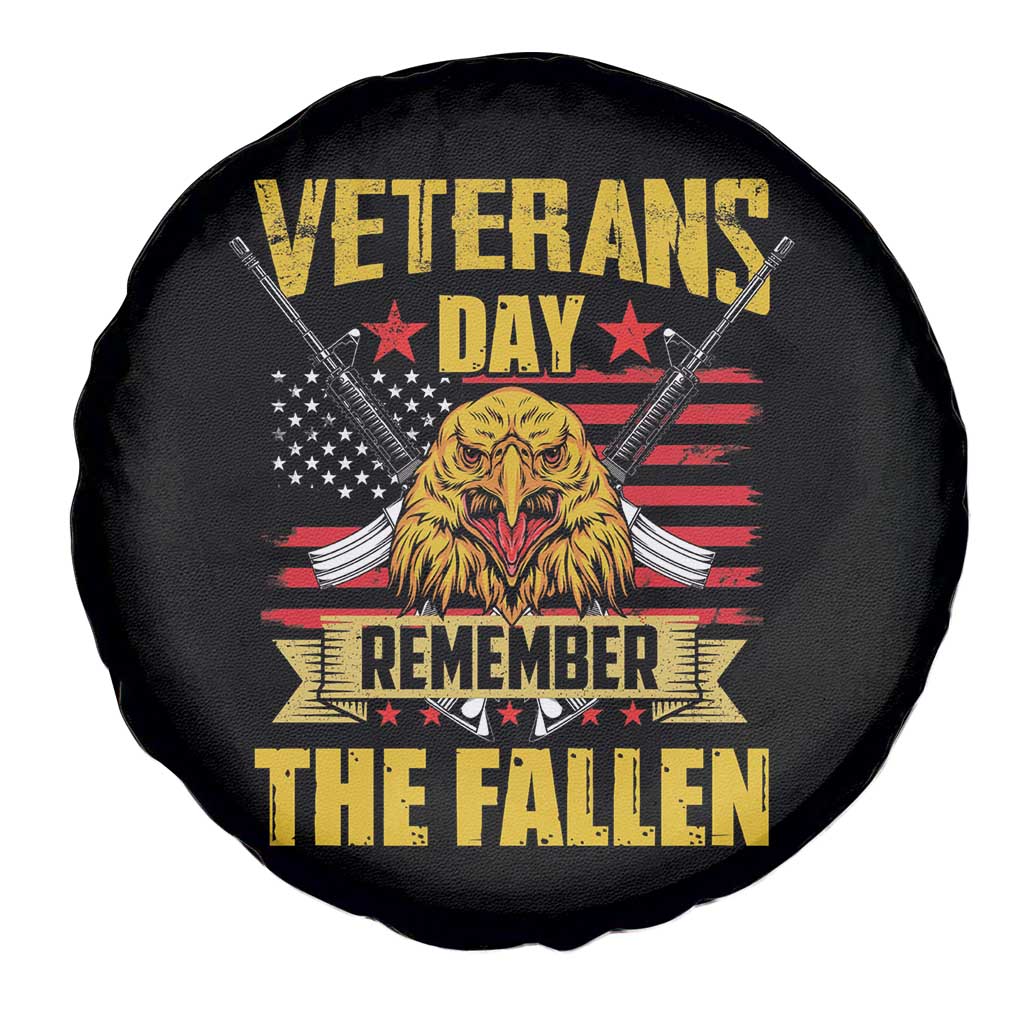 Veterans Day Spare Tire Cover Remember The Fallen US Flag Eagle Honor Heroes