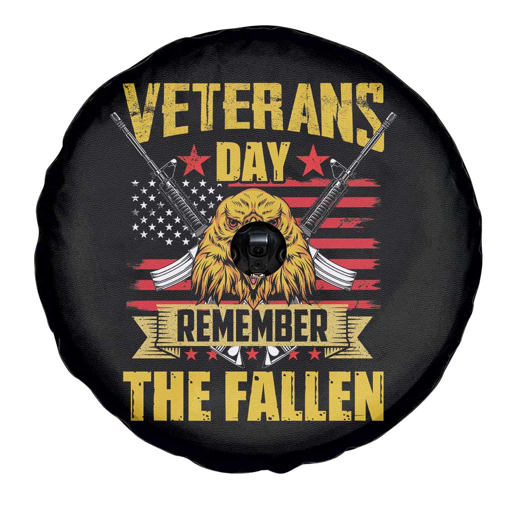 Veterans Day Spare Tire Cover Remember The Fallen US Flag Eagle Honor Heroes