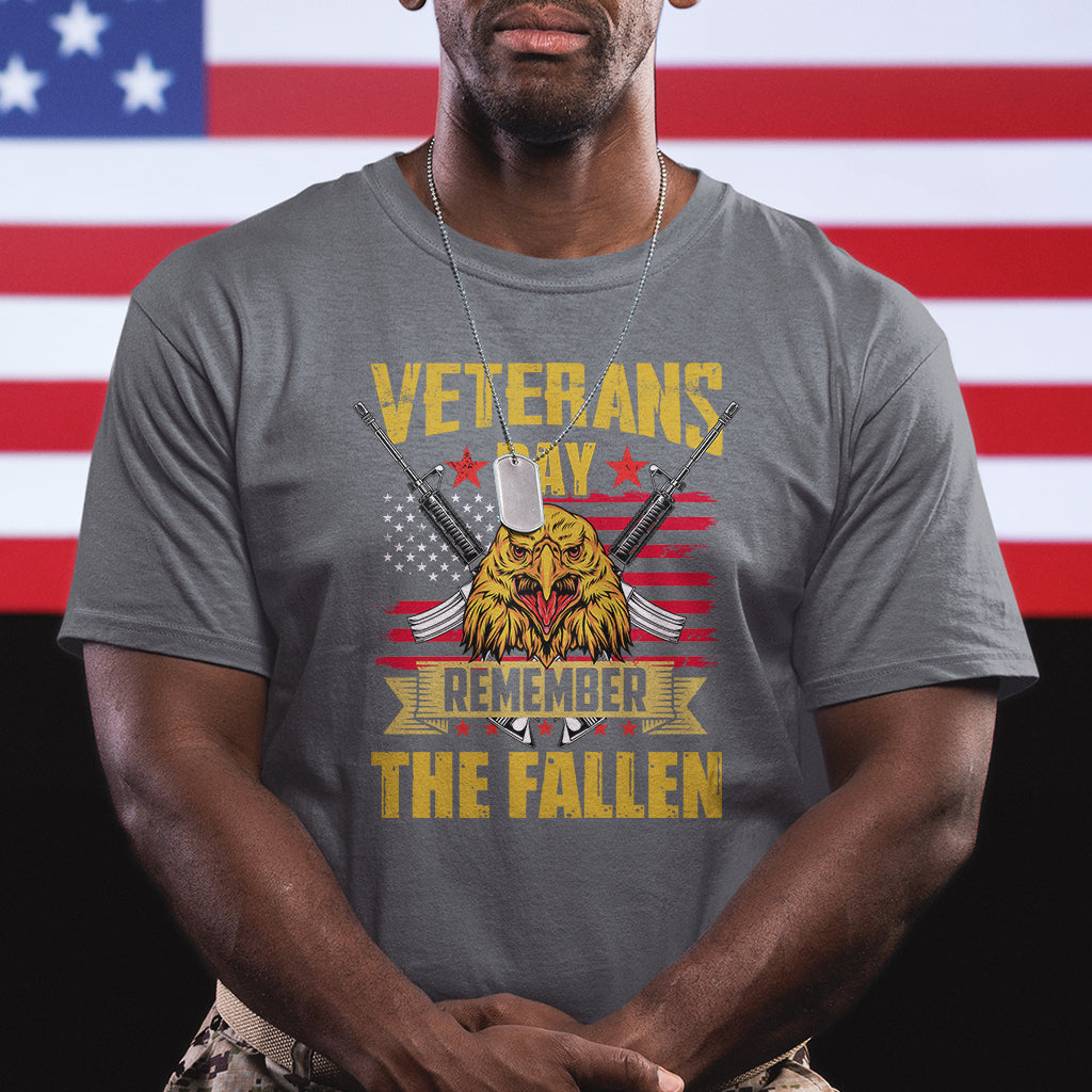 Remember The Fallen Veterans Day US Flag Eagle Honor Heroes T Shirt - Wonder Print Shop