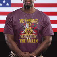 Remember The Fallen Veterans Day US Flag Eagle Honor Heroes T Shirt - Wonder Print Shop