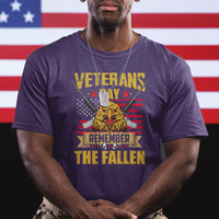 Remember The Fallen Veterans Day US Flag Eagle Honor Heroes T Shirt - Wonder Print Shop