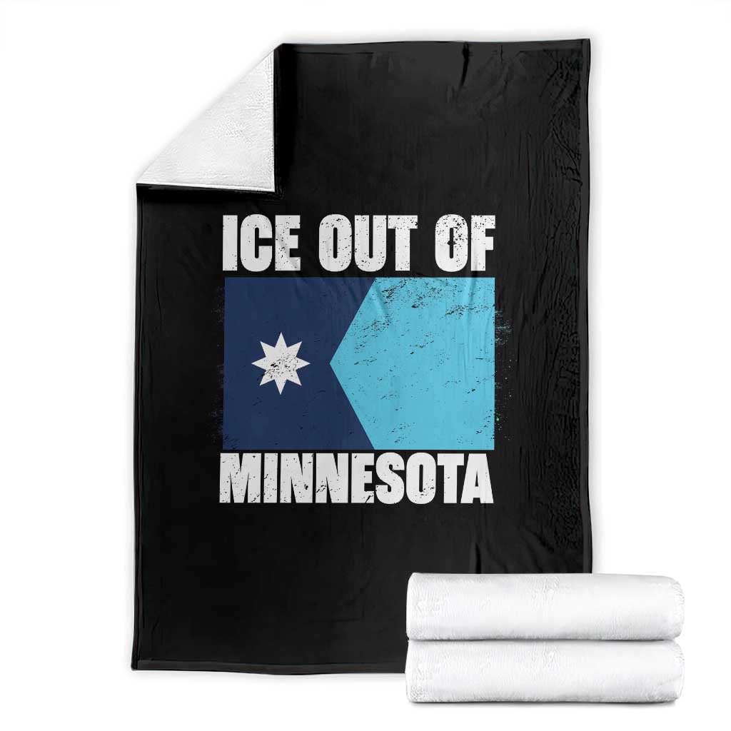 Ice Out Of Minnesota Throw Blanket State Flag Minneapolis Justice and Resistance