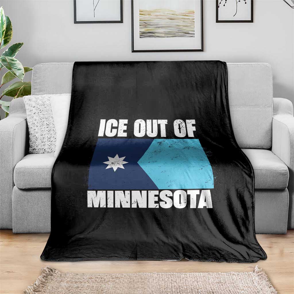 Ice Out Of Minnesota Throw Blanket State Flag Minneapolis Justice and Resistance