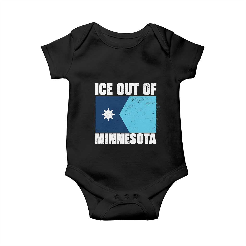 Ice Out Of Minnesota Baby Onesie State Flag Minneapolis Justice and Resistance