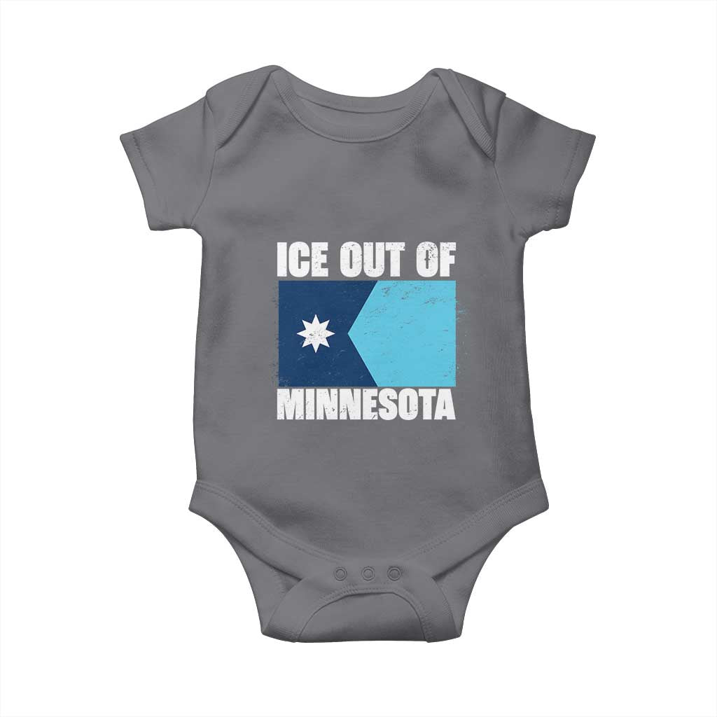 Ice Out Of Minnesota Baby Onesie State Flag Minneapolis Justice and Resistance