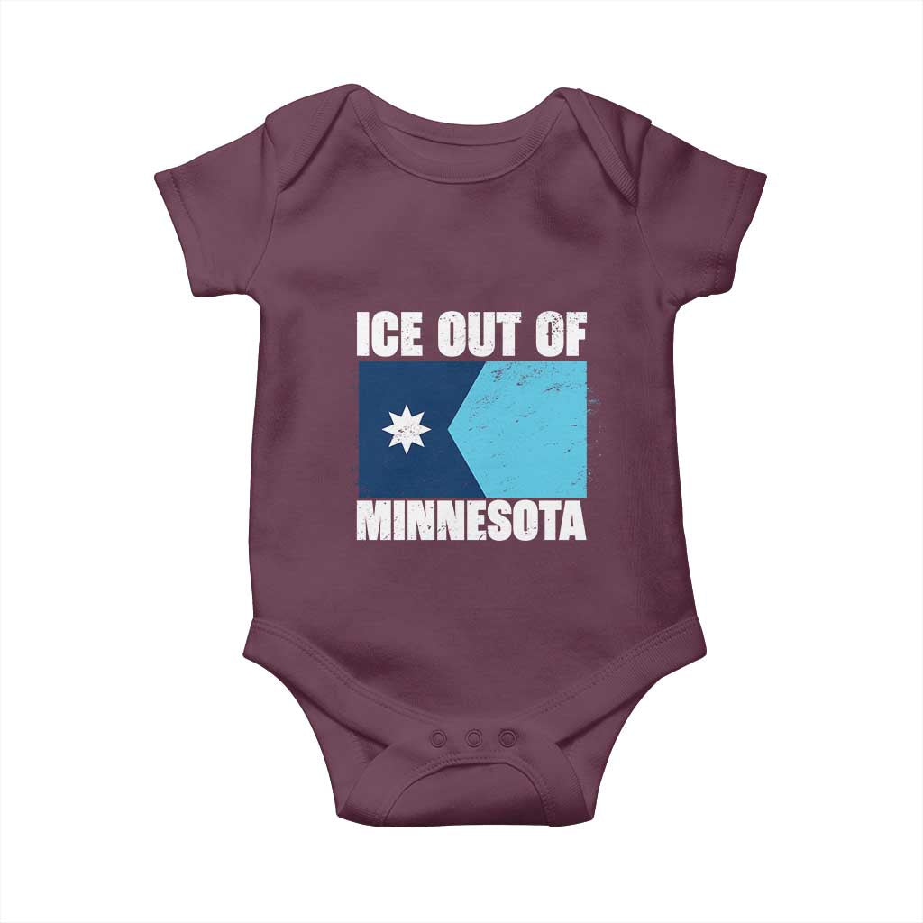 Ice Out Of Minnesota Baby Onesie State Flag Minneapolis Justice and Resistance