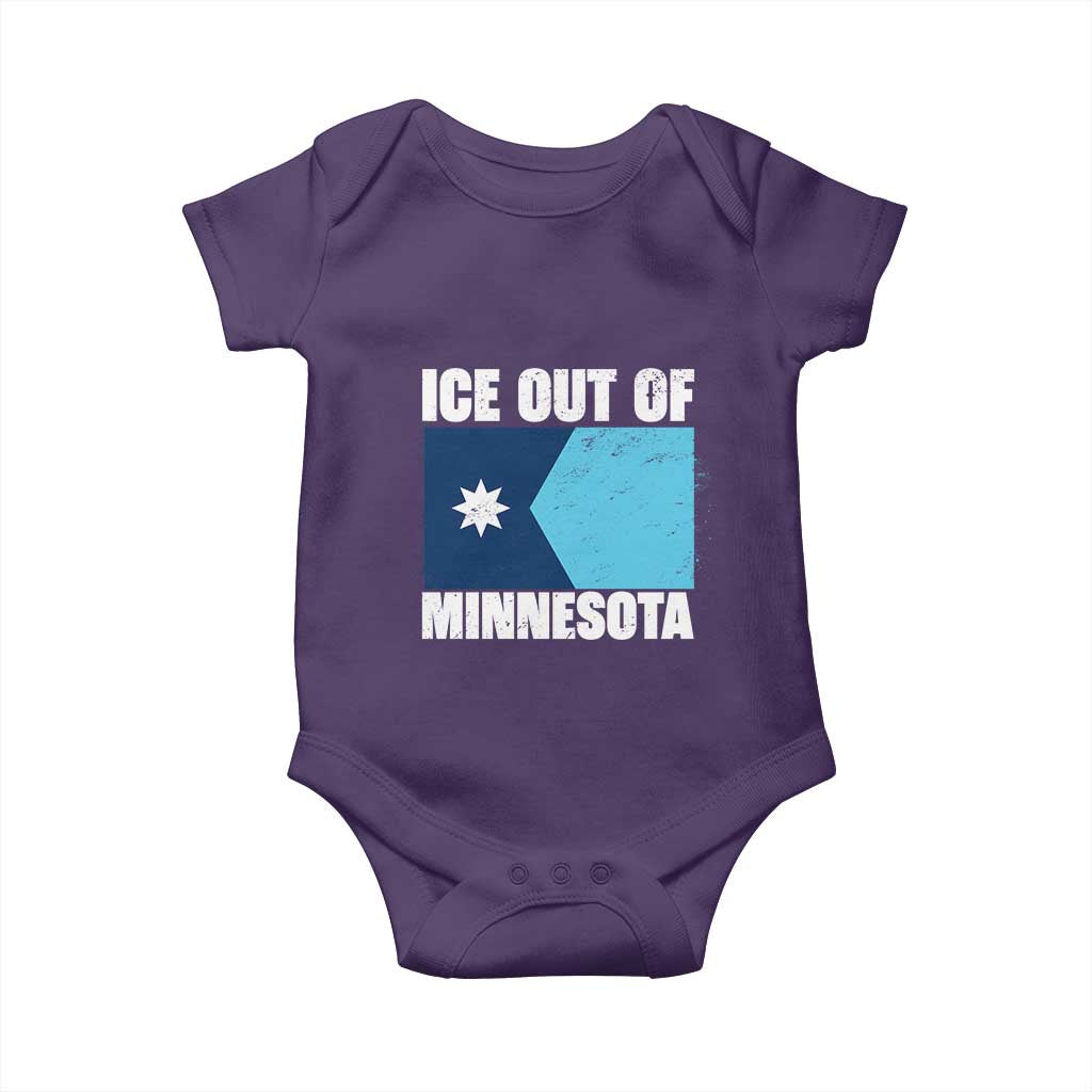 Ice Out Of Minnesota Baby Onesie State Flag Minneapolis Justice and Resistance