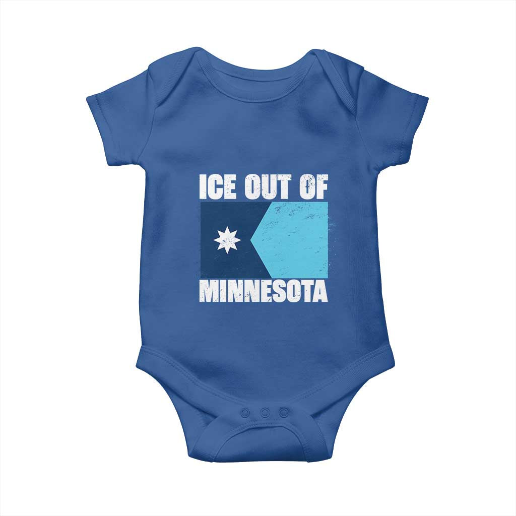 Ice Out Of Minnesota Baby Onesie State Flag Minneapolis Justice and Resistance