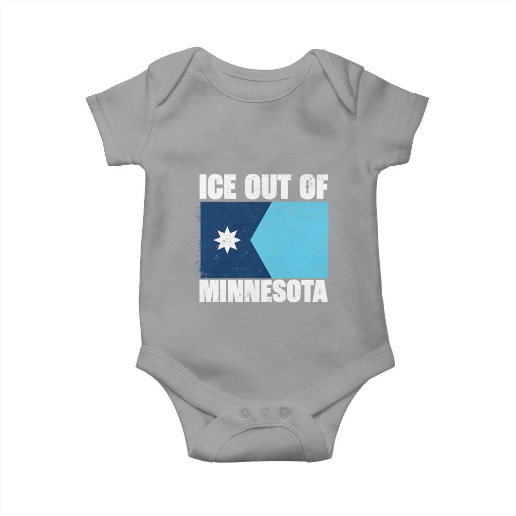 Ice Out Of Minnesota Baby Onesie State Flag Minneapolis Justice and Resistance