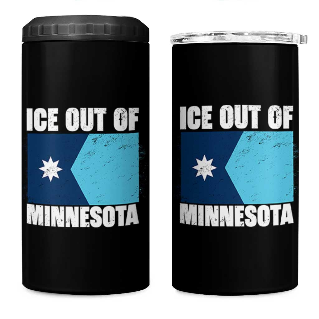 Ice Out Of Minnesota 4 in 1 Can Cooler Tumbler State Flag Minneapolis Justice and Resistance
