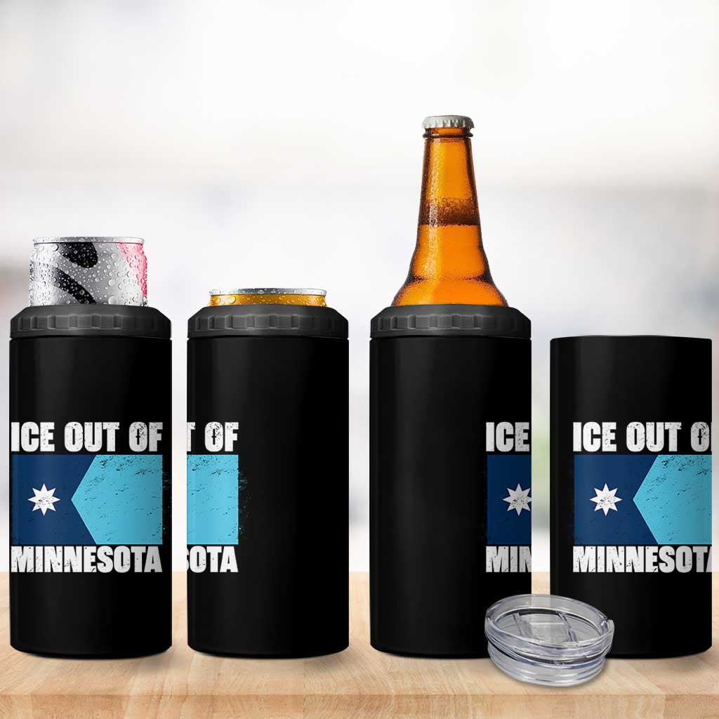 Ice Out Of Minnesota 4 in 1 Can Cooler Tumbler State Flag Minneapolis Justice and Resistance