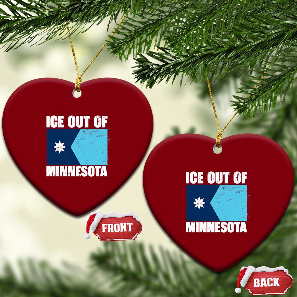Ice Out Of Minnesota Ceramic Ornament State Flag Minneapolis Justice and Resistance