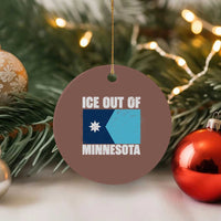 Ice Out Of Minnesota Ceramic Ornament State Flag Minneapolis Justice and Resistance