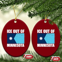 Ice Out Of Minnesota Ceramic Ornament State Flag Minneapolis Justice and Resistance