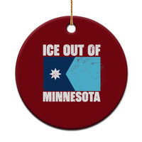 Ice Out Of Minnesota Ceramic Ornament State Flag Minneapolis Justice and Resistance