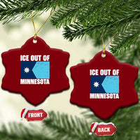 Ice Out Of Minnesota Ceramic Ornament State Flag Minneapolis Justice and Resistance