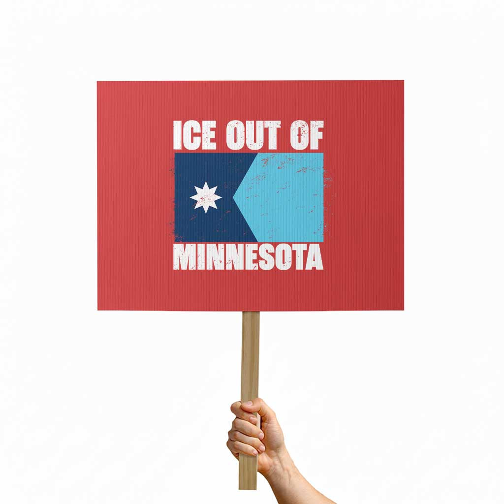 Ice Out Of Minnesota Protest Sign State Flag Minneapolis Justice and Resistance