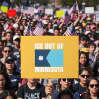 Ice Out Of Minnesota Protest Sign State Flag Minneapolis Justice and Resistance