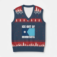 Ice Out Of Minnesota V-Neck Knit Sweater Vest State Flag Minneapolis Justice and Resistance
