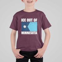Ice Out Of Minnesota T Shirt For Kid State Flag Minneapolis Justice and Resistance