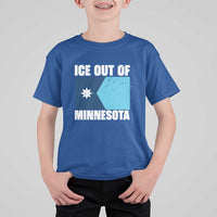 Ice Out Of Minnesota T Shirt For Kid State Flag Minneapolis Justice and Resistance