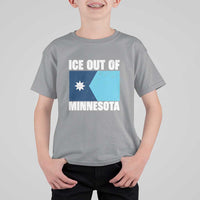 Ice Out Of Minnesota T Shirt For Kid State Flag Minneapolis Justice and Resistance