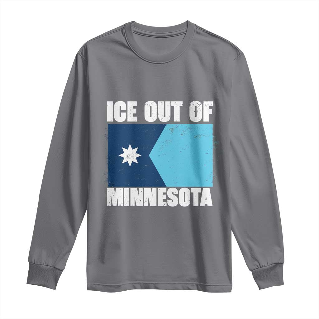 Ice Out Of Minnesota Long Sleeve Shirt State Flag Minneapolis Justice and Resistance