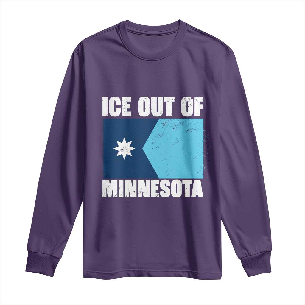 Ice Out Of Minnesota Long Sleeve Shirt State Flag Minneapolis Justice and Resistance