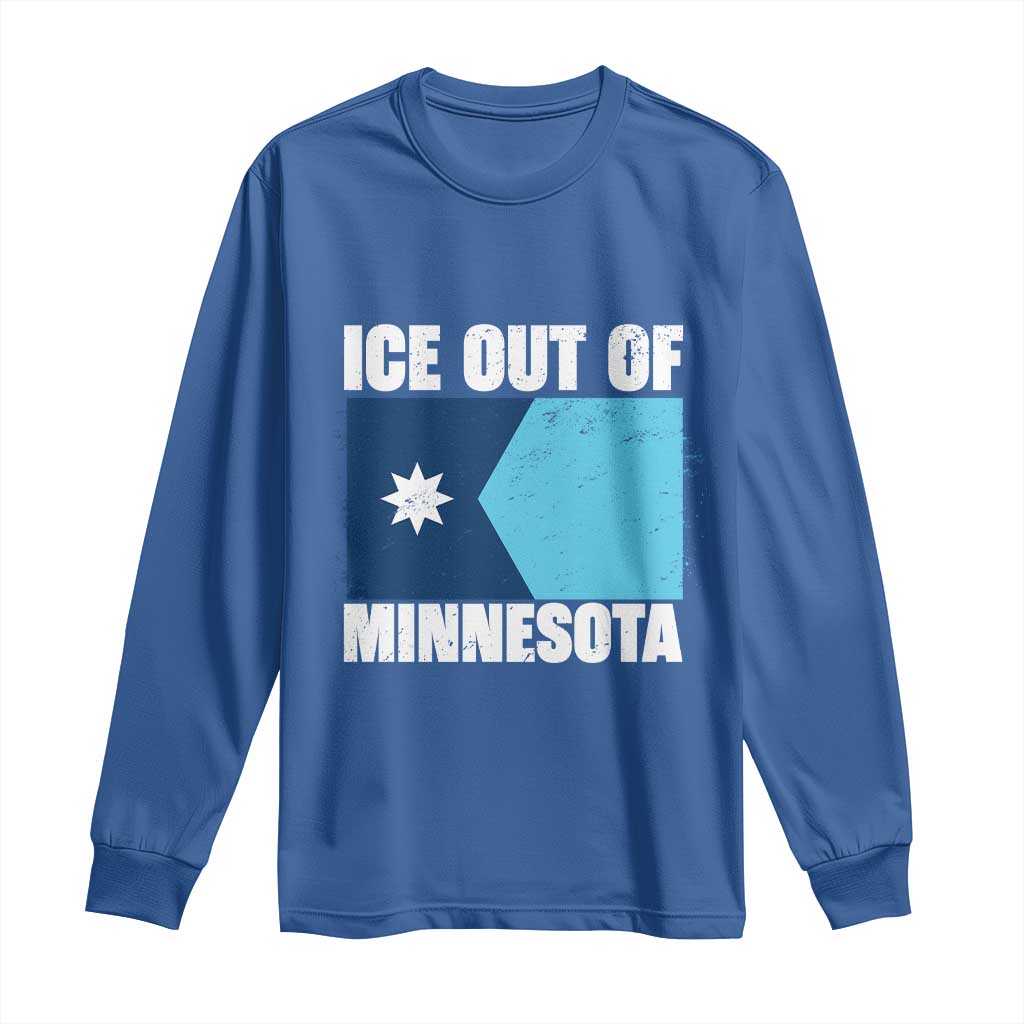 Ice Out Of Minnesota Long Sleeve Shirt State Flag Minneapolis Justice and Resistance