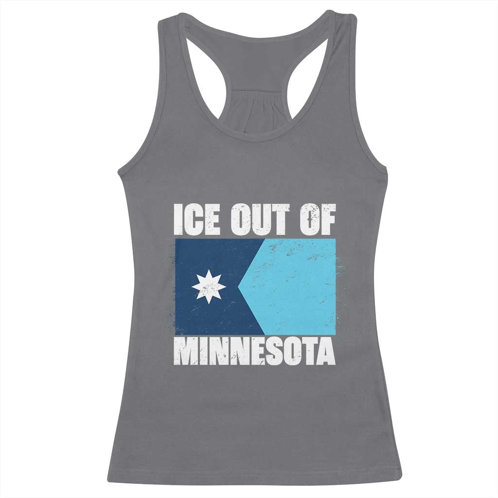 Ice Out Of Minnesota Racerback Tank Top State Flag Minneapolis Justice and Resistance