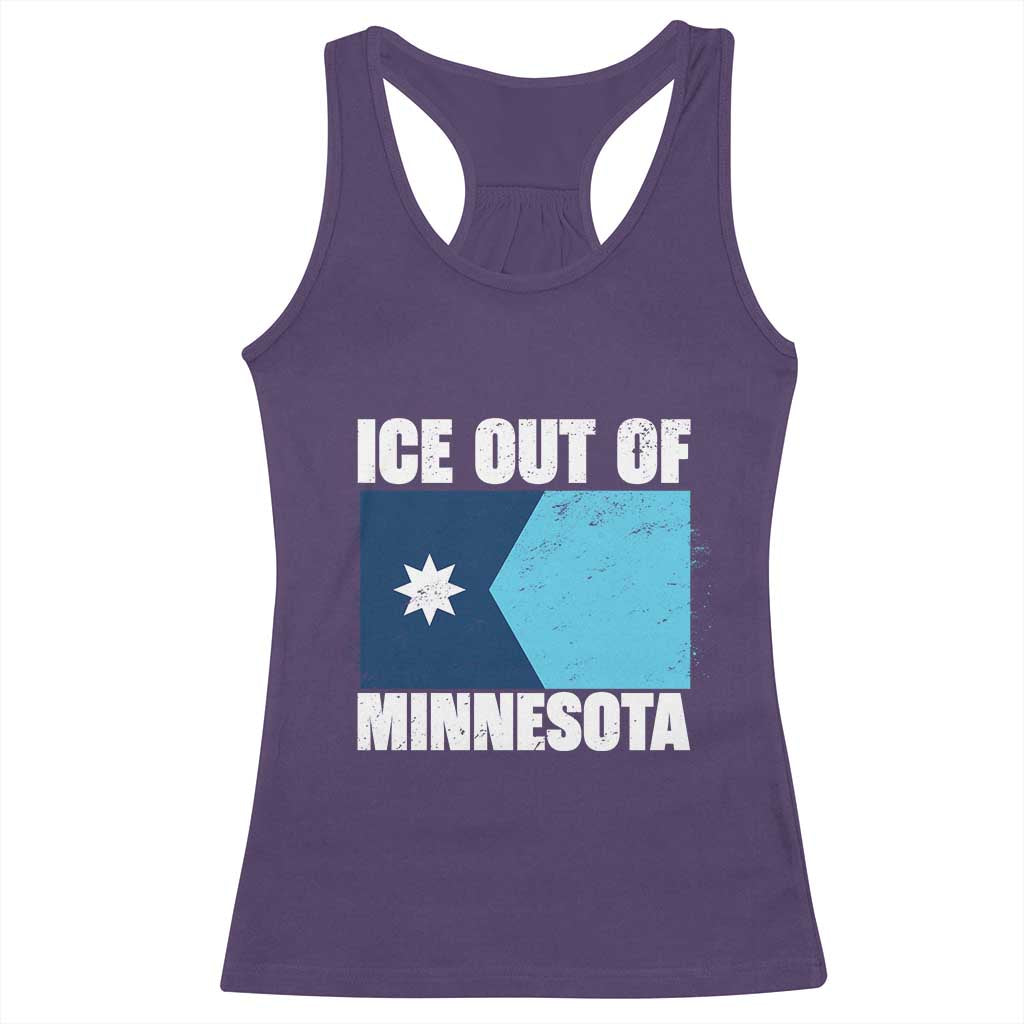 Ice Out Of Minnesota Racerback Tank Top State Flag Minneapolis Justice and Resistance