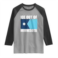 Ice Out Of Minnesota Raglan Shirt State Flag Minneapolis Justice and Resistance
