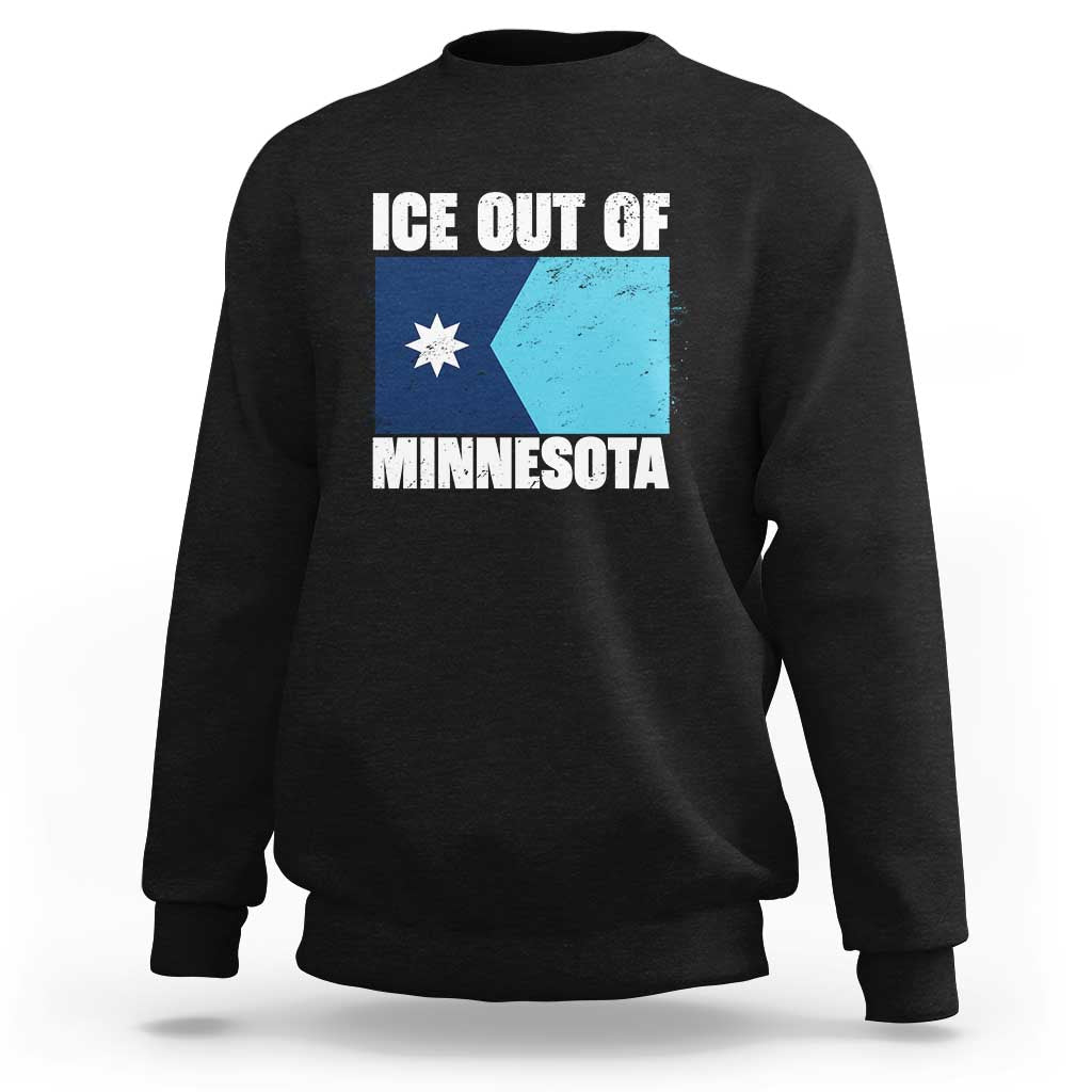 Ice Out Of Minnesota Sweatshirt State Flag Minneapolis Justice and Resistance