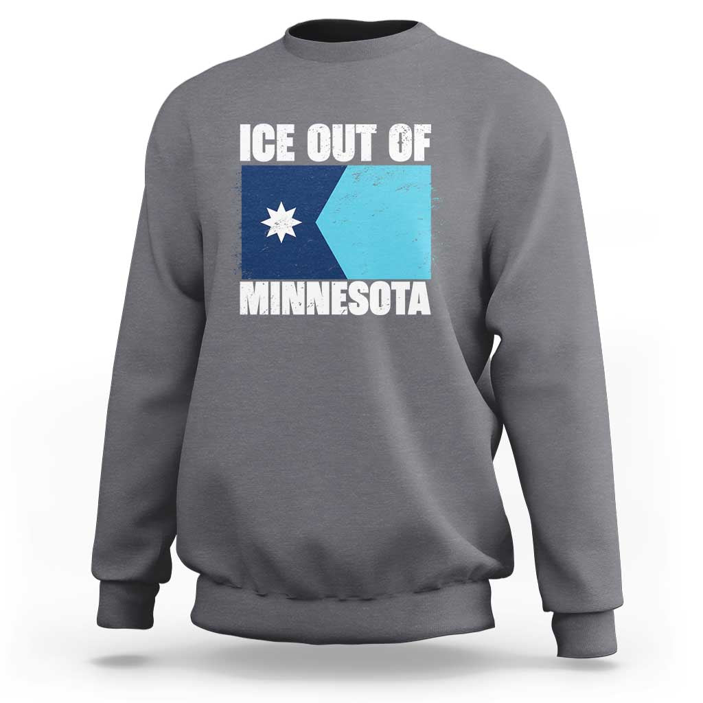 Ice Out Of Minnesota Sweatshirt State Flag Minneapolis Justice and Resistance