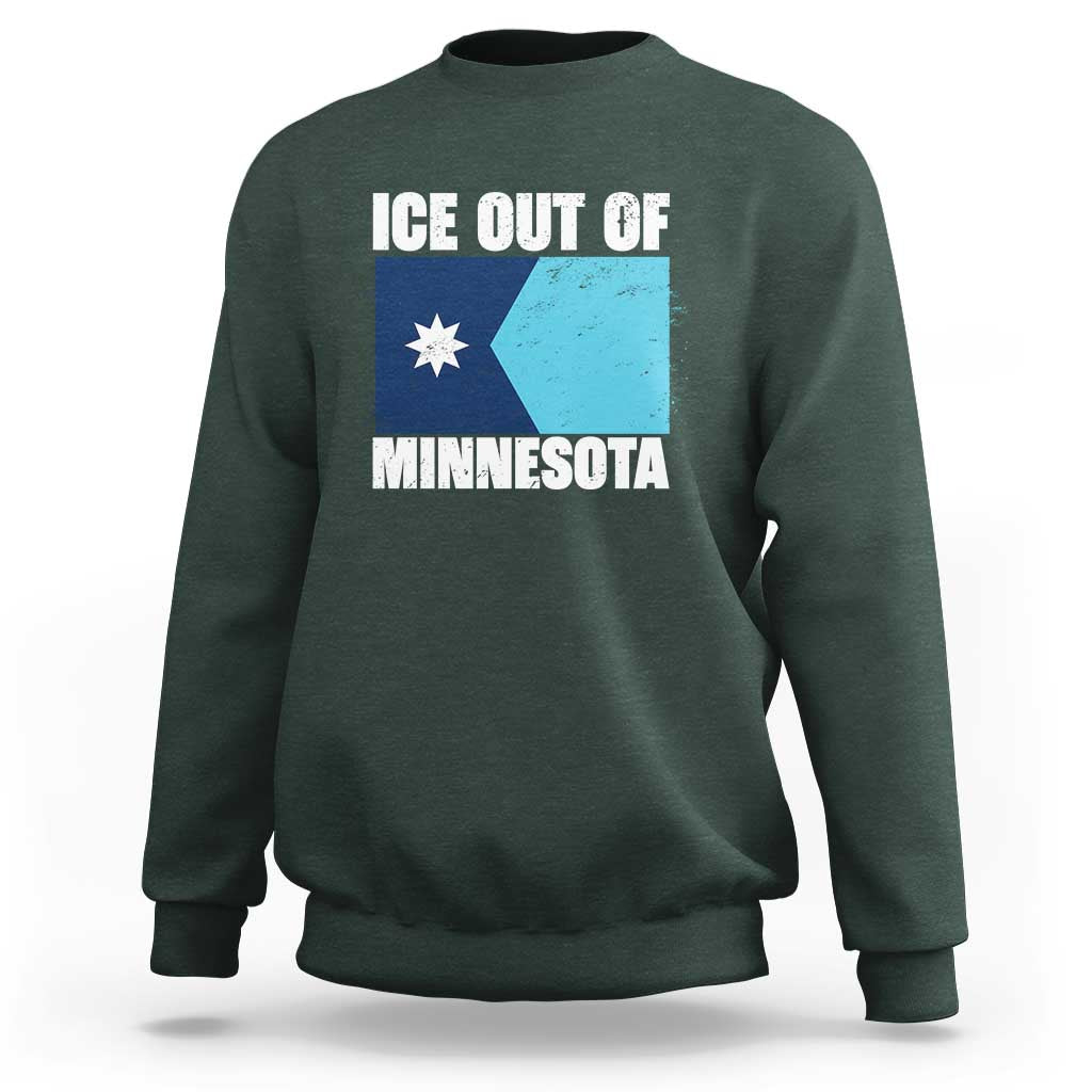 Ice Out Of Minnesota Sweatshirt State Flag Minneapolis Justice and Resistance