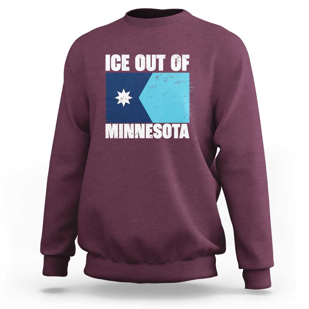 Ice Out Of Minnesota Sweatshirt State Flag Minneapolis Justice and Resistance