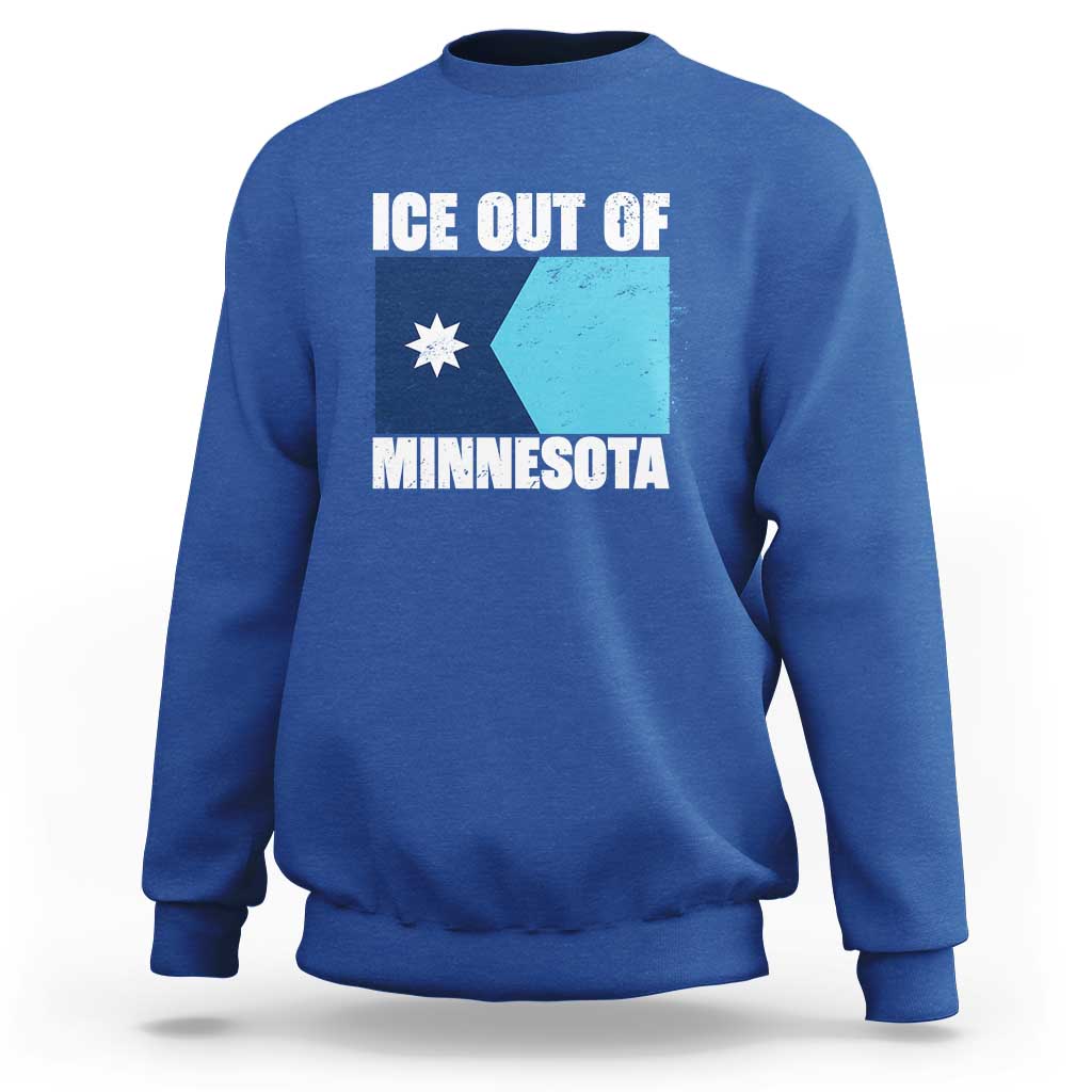 Ice Out Of Minnesota Sweatshirt State Flag Minneapolis Justice and Resistance