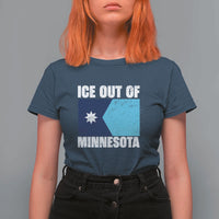 Ice Out Of Minnesota T Shirt For Women State Flag Minneapolis Justice and Resistance