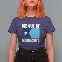Ice Out Of Minnesota T Shirt For Women State Flag Minneapolis Justice and Resistance