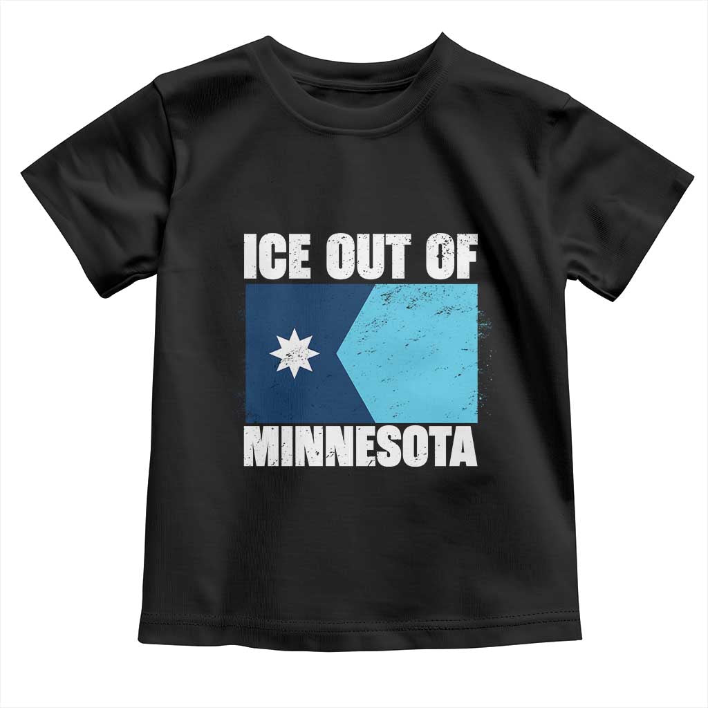 Ice Out Of Minnesota Toddler T Shirt State Flag Minneapolis Justice and Resistance