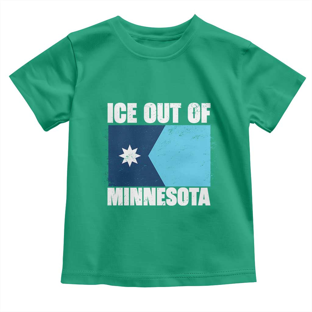 Ice Out Of Minnesota Toddler T Shirt State Flag Minneapolis Justice and Resistance