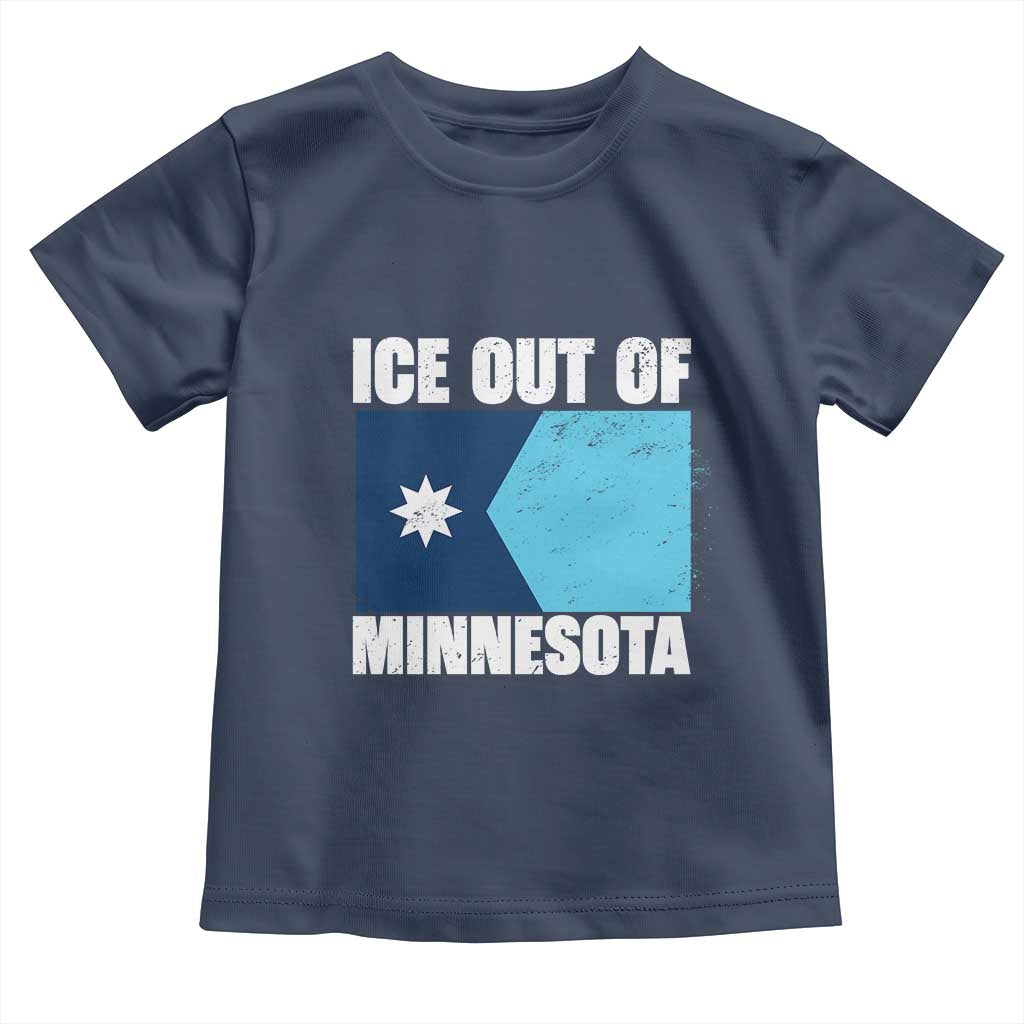 Ice Out Of Minnesota Toddler T Shirt State Flag Minneapolis Justice and Resistance