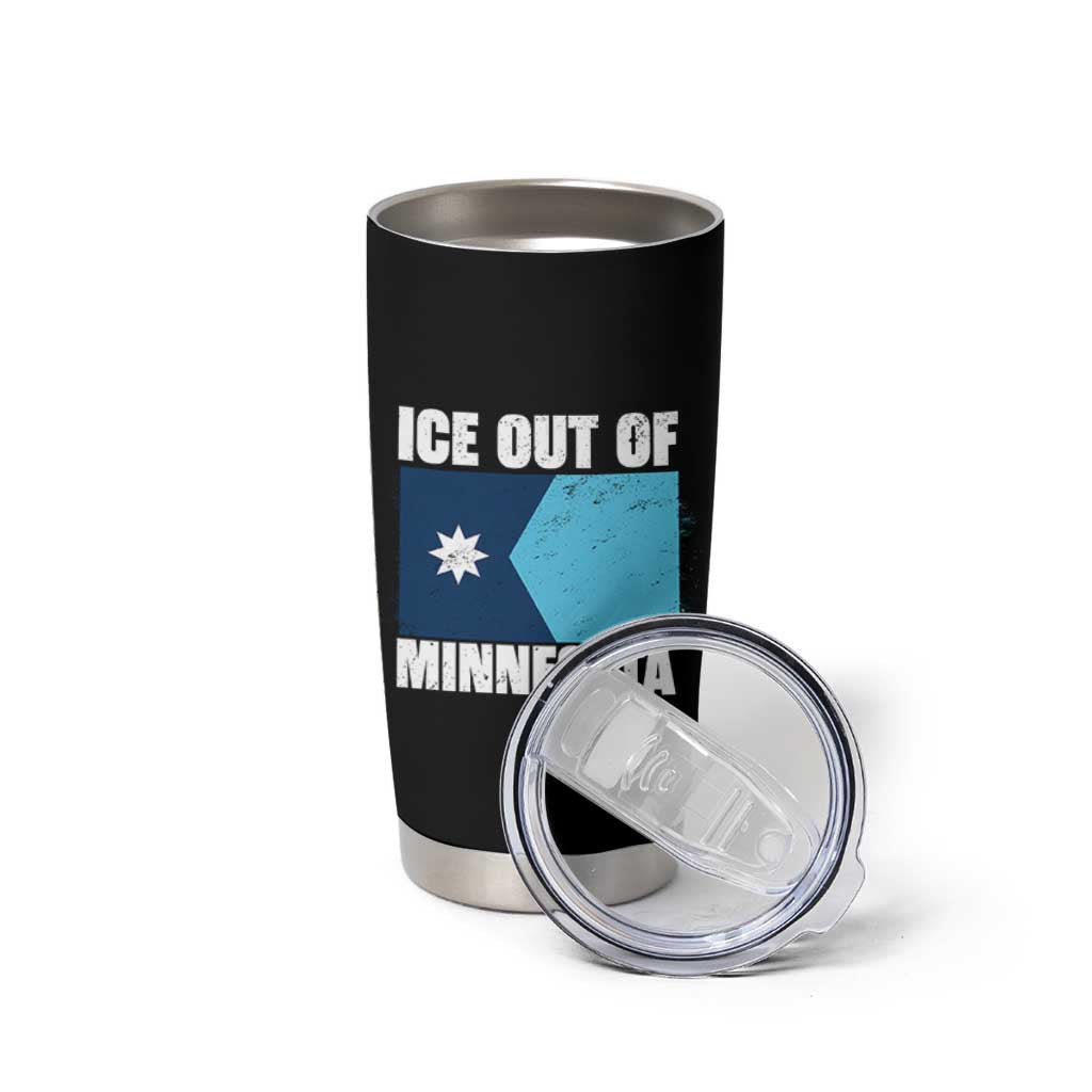 Ice Out Of Minnesota Tumbler Cup State Flag Minneapolis Justice and Resistance