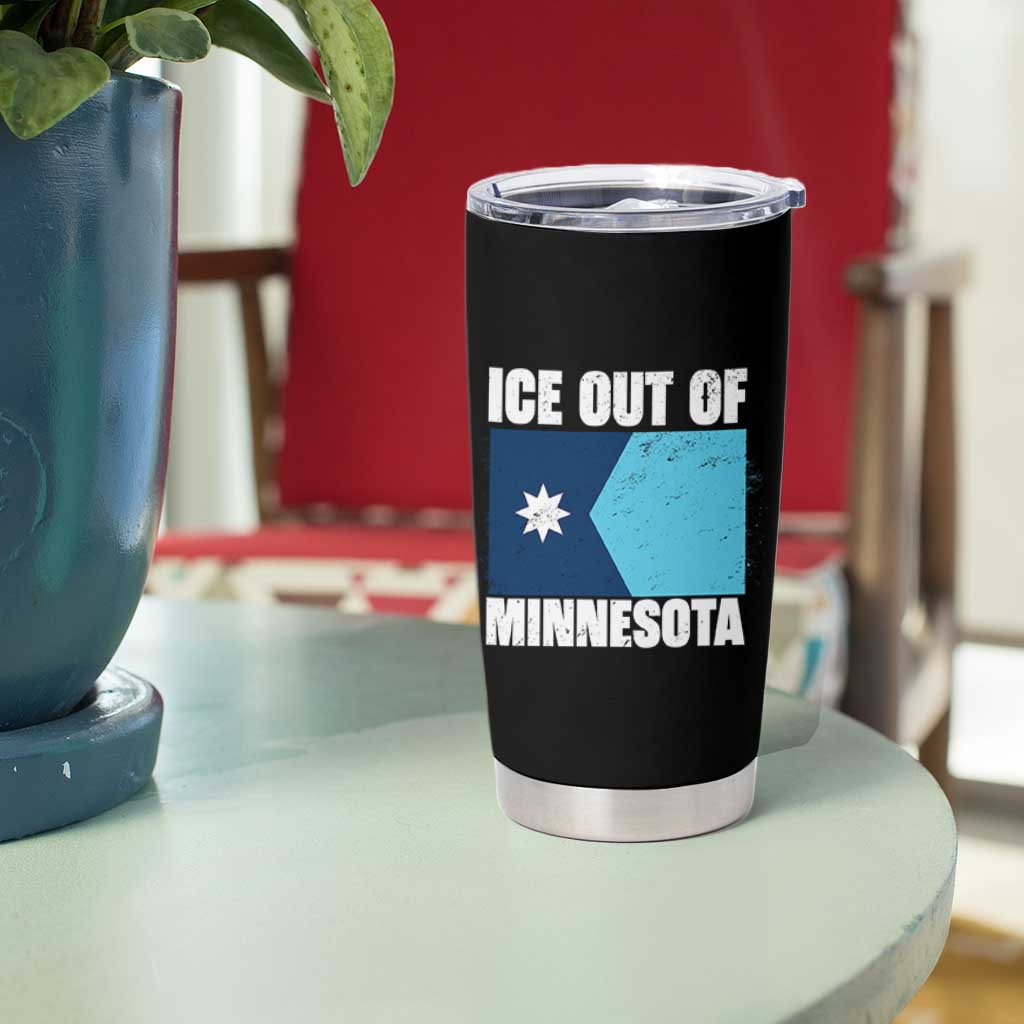 Ice Out Of Minnesota Tumbler Cup State Flag Minneapolis Justice and Resistance