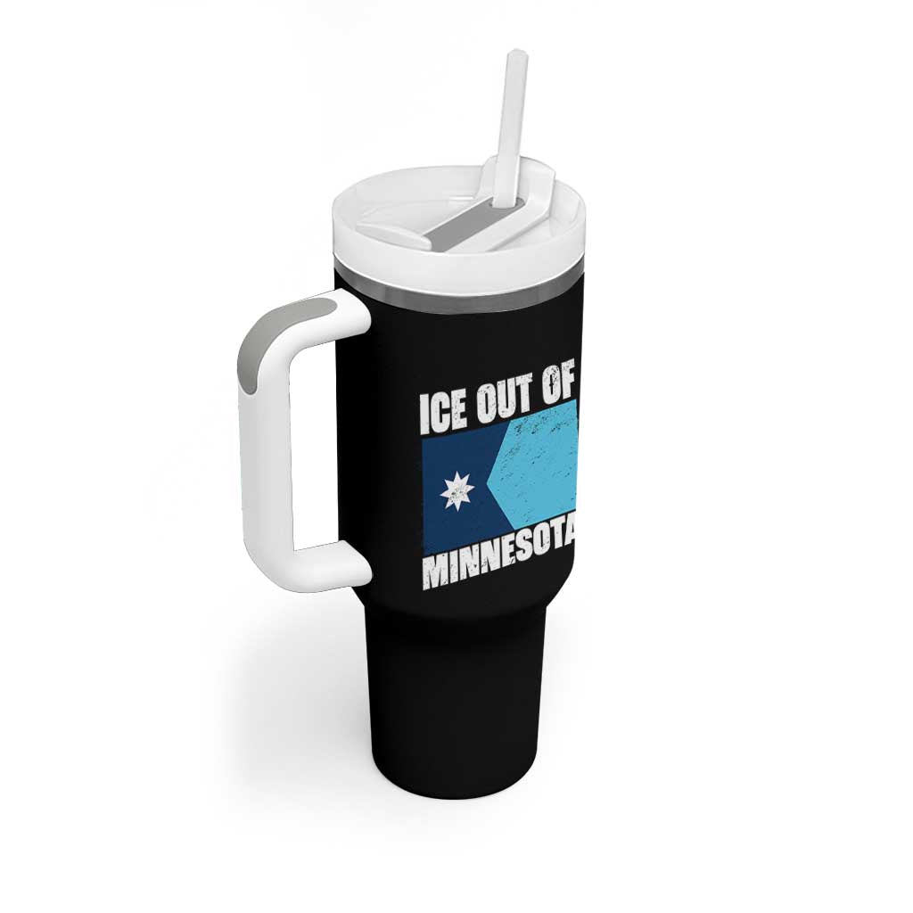 Ice Out Of Minnesota Tumbler With Handle State Flag Minneapolis Justice and Resistance