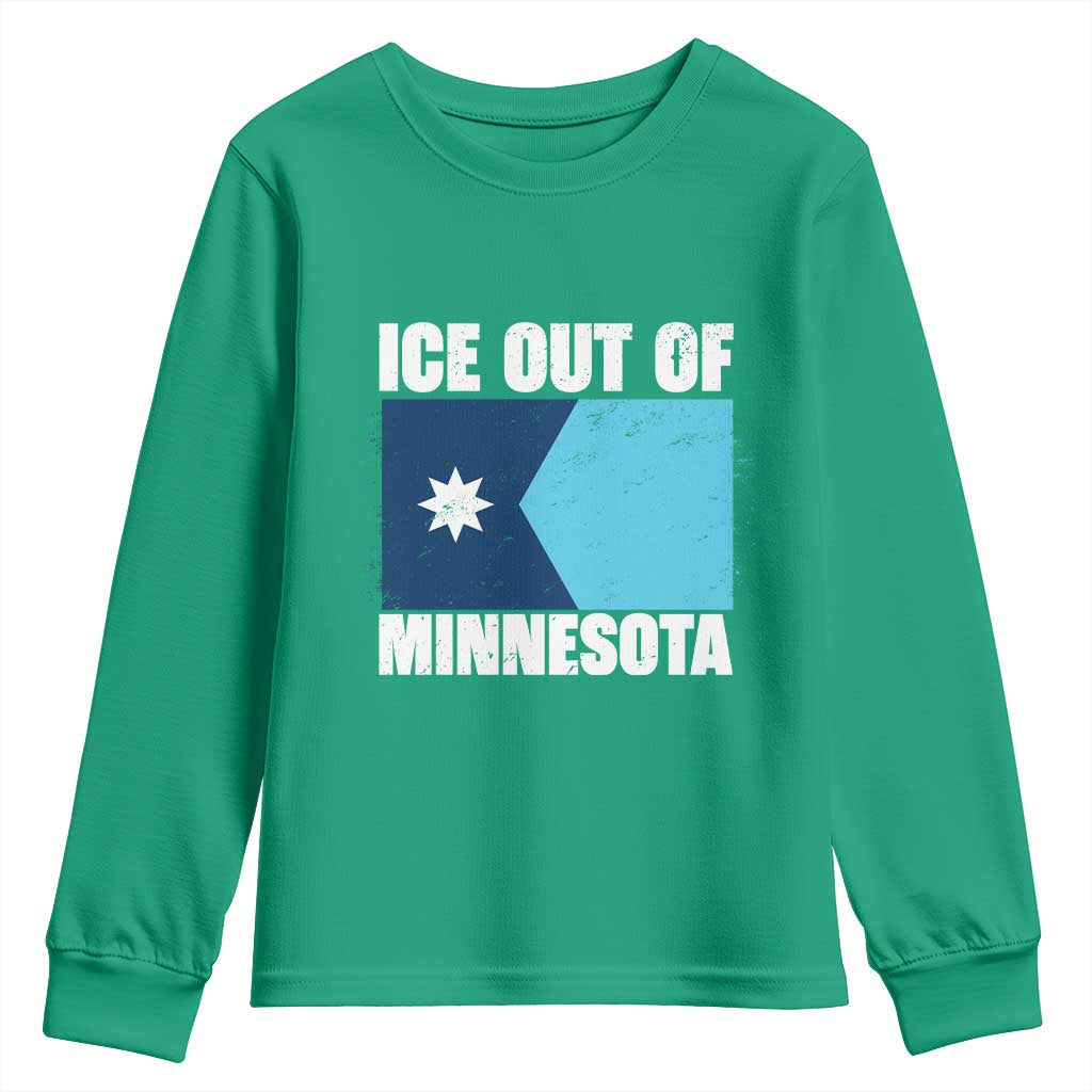 Ice Out Of Minnesota Youth Sweatshirt State Flag Minneapolis Justice and Resistance