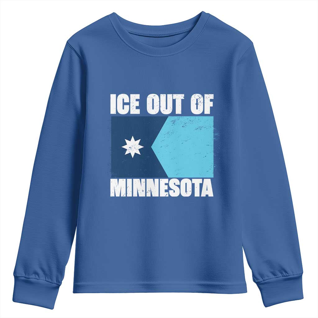 Ice Out Of Minnesota Youth Sweatshirt State Flag Minneapolis Justice and Resistance