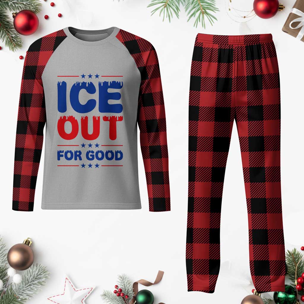 Ice Out For Good Protest Plaid Pajama Set Justice Against Ice Political Resistance