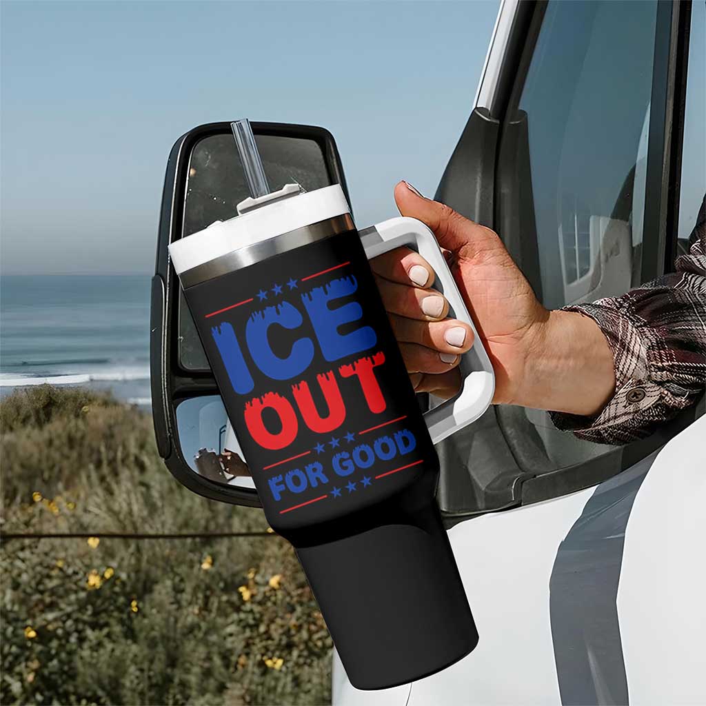 Ice Out For Good Protest Tumbler With Handle Justice Against Ice Political Resistance